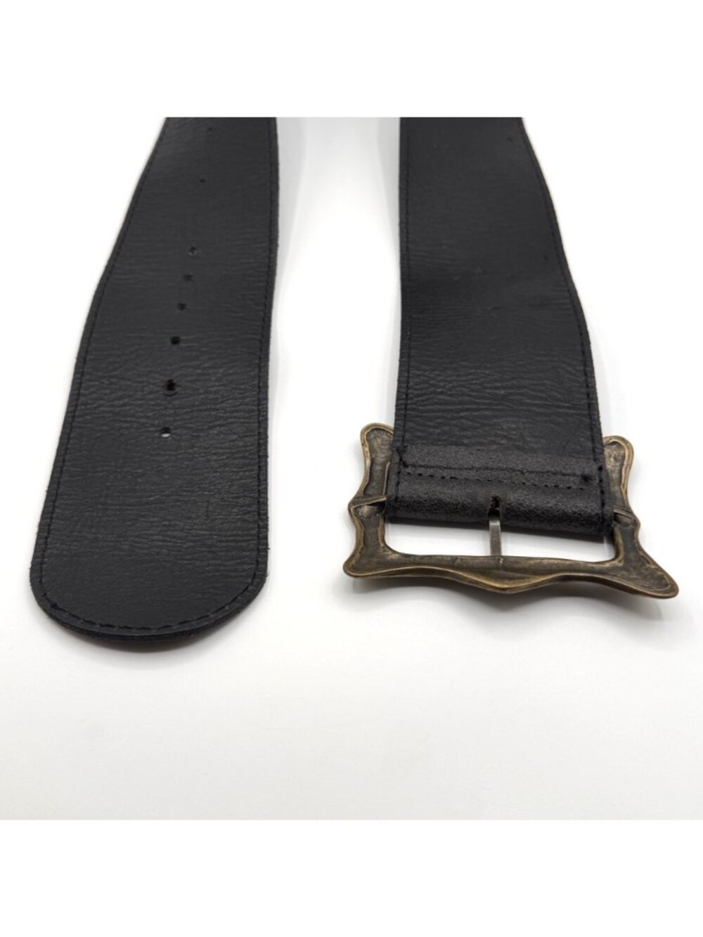 Gianfranco Ferre Italy Black 100% Genuine Leather Wide Waist Belt Size 90 - Picture 4 of 5